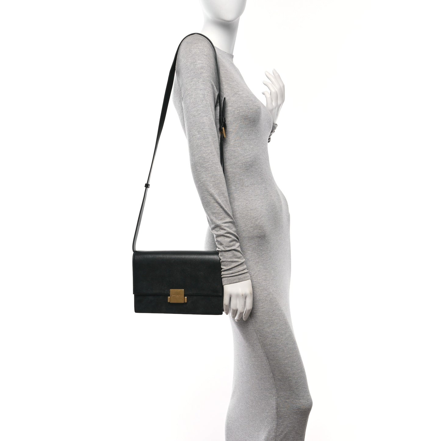 Smooth Calfskin Suede Medium Bellechasse Black