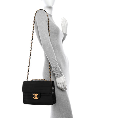 Chanel Lambskin Horizontal Quilt Jumbo Single Flap Black 2 of 16