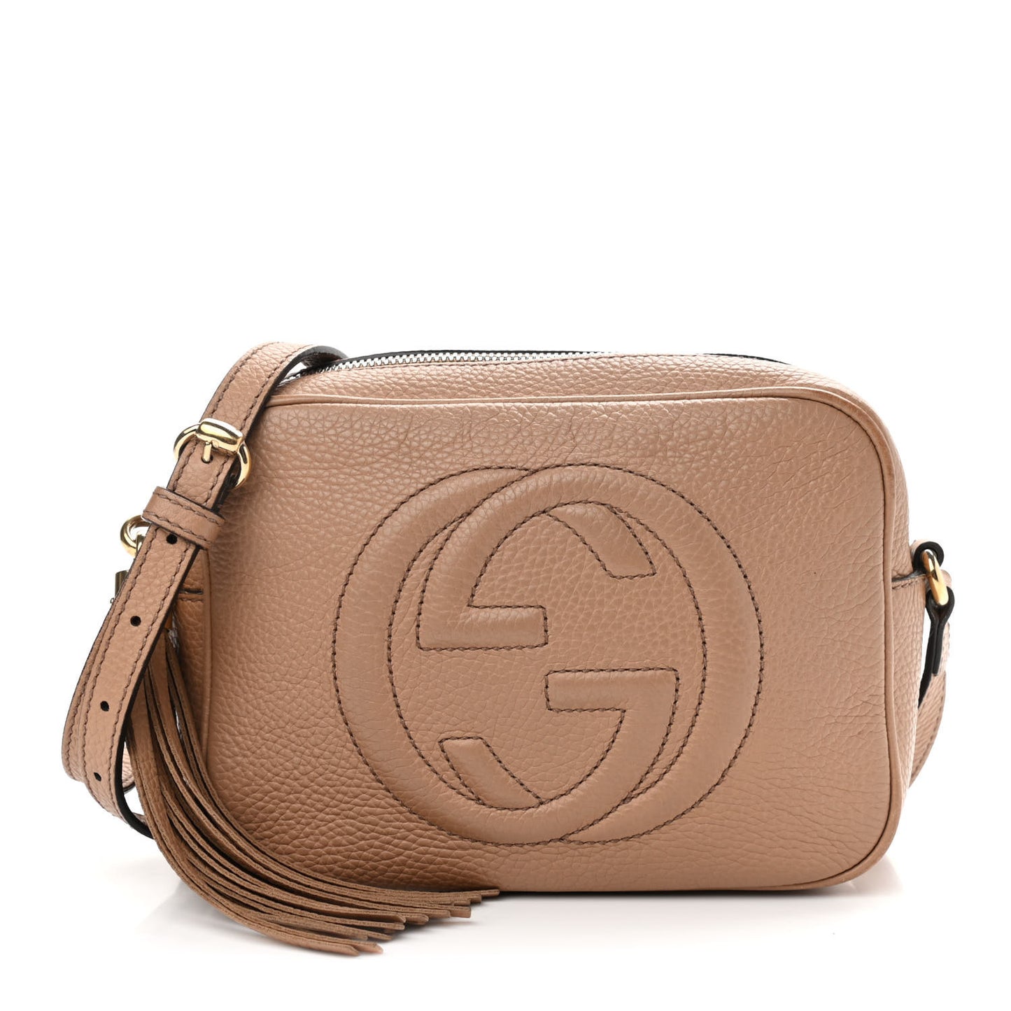 Pebbled Calfskin Small Soho Disco Bag Camelia