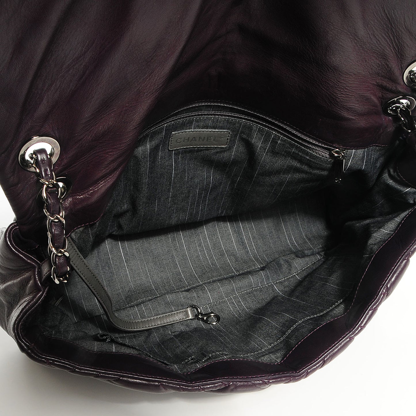 Lambskin In and Out XL Maxi Flap Bag Purple