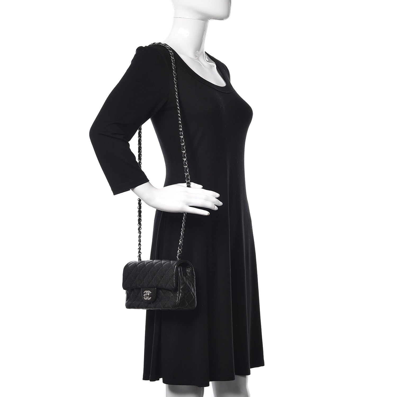 Chanel Caviar Quilted Mini Rectangular Flap Black 2 of 10