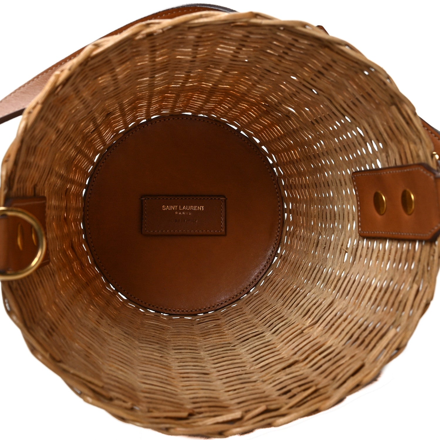 Saint Laurent Wicker Calfskin Panier Basket Tote 5 of 10