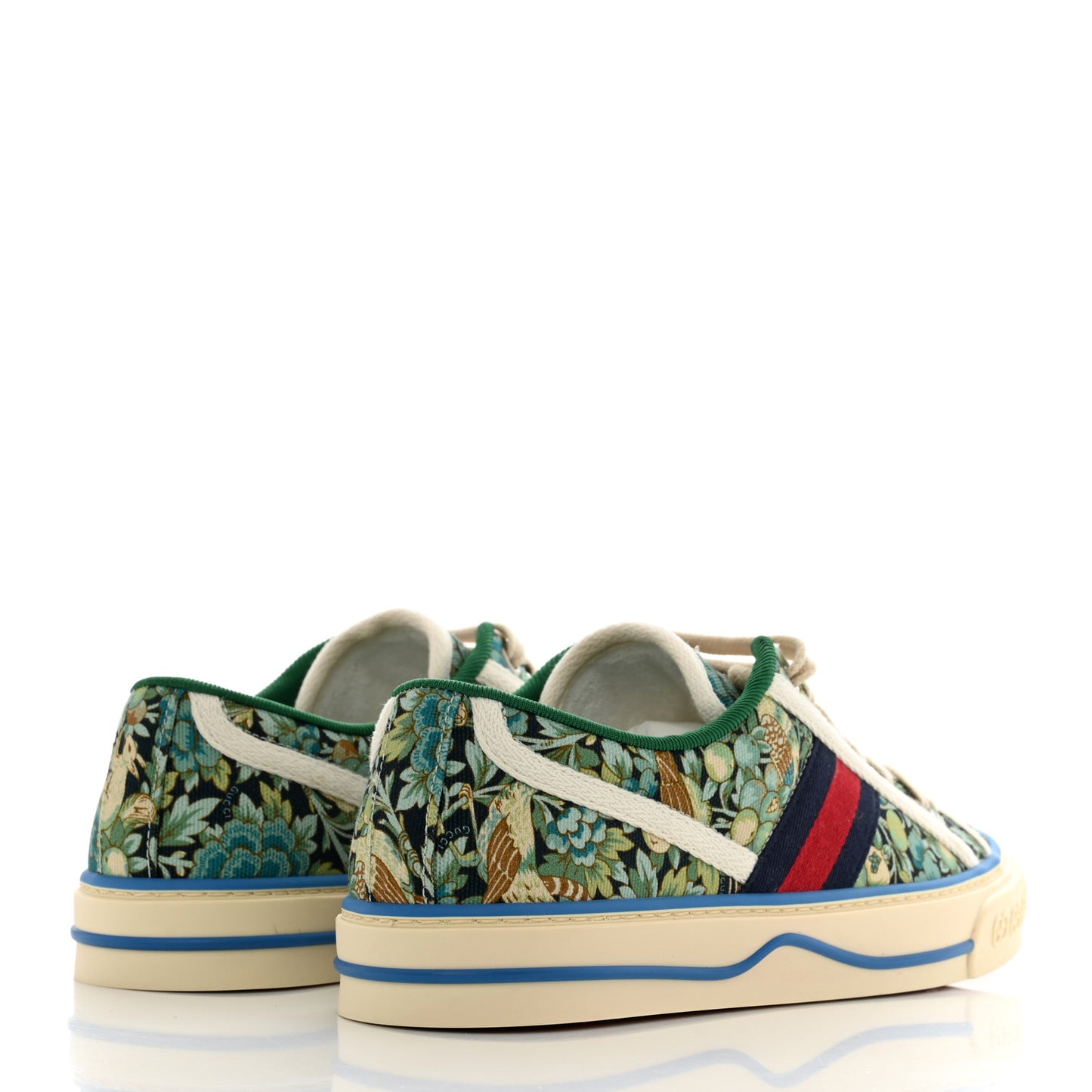 X LIBERTY OF LONDON Canvas Web Floral Print Womens 1977 Tennis Sneakers 37.5 Carta Acquamarine Navy Mystic White