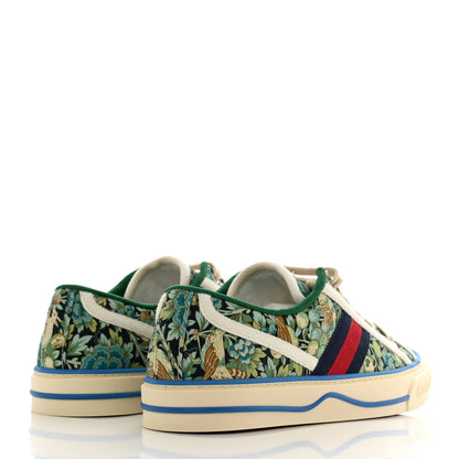 Gucci X LIBERTY OF LONDON Canvas Web Floral Print Womens 1977 Tennis Sneakers 37.5 Carta Acquamarine Navy Mystic White 4 of 8