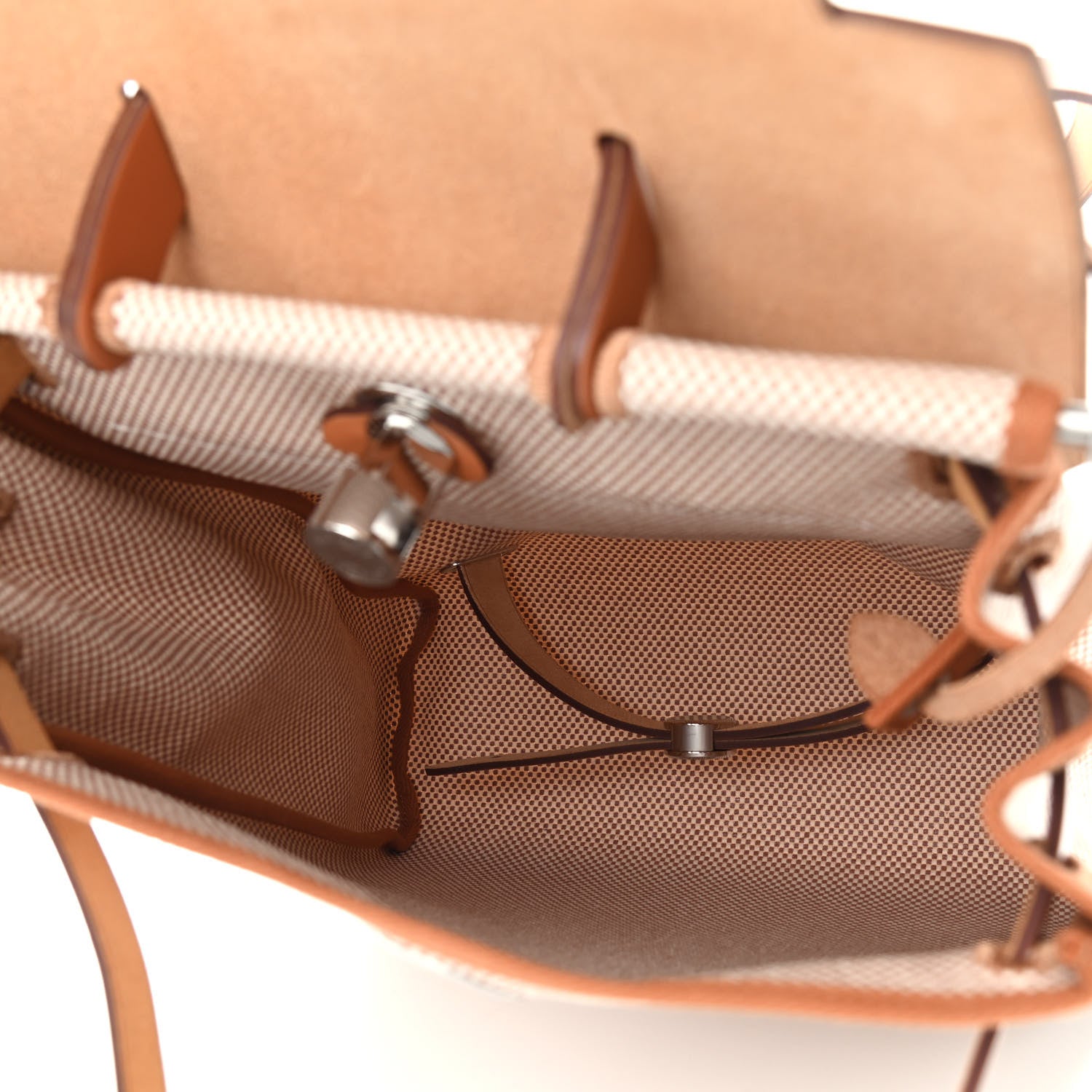 Hermes Vache Hunter Criss Viking Herbag a Dos Retourne Backpack Ecru Beige Naturel 5 of 9