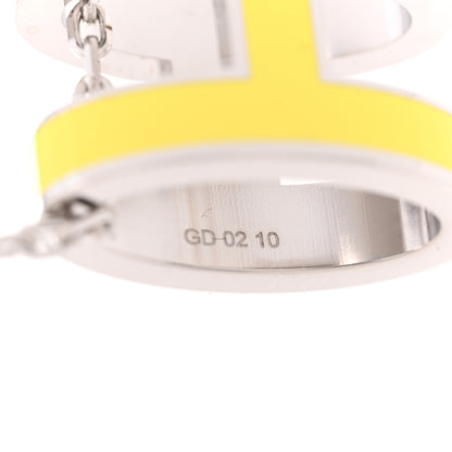 Hermes Lacquered Palladium Pop H Pendant Necklace Jaune Mimosa 7 of 8