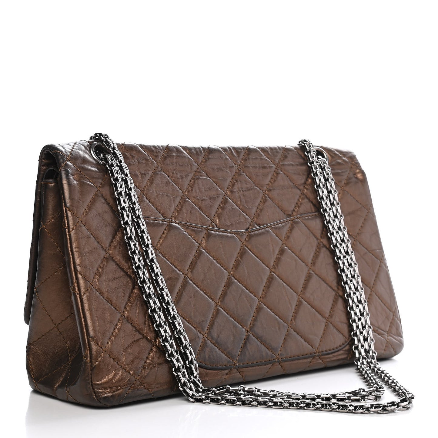 Metallic Aged Calfskin Quilted 2.55 Reissue 227 Flap Bronze