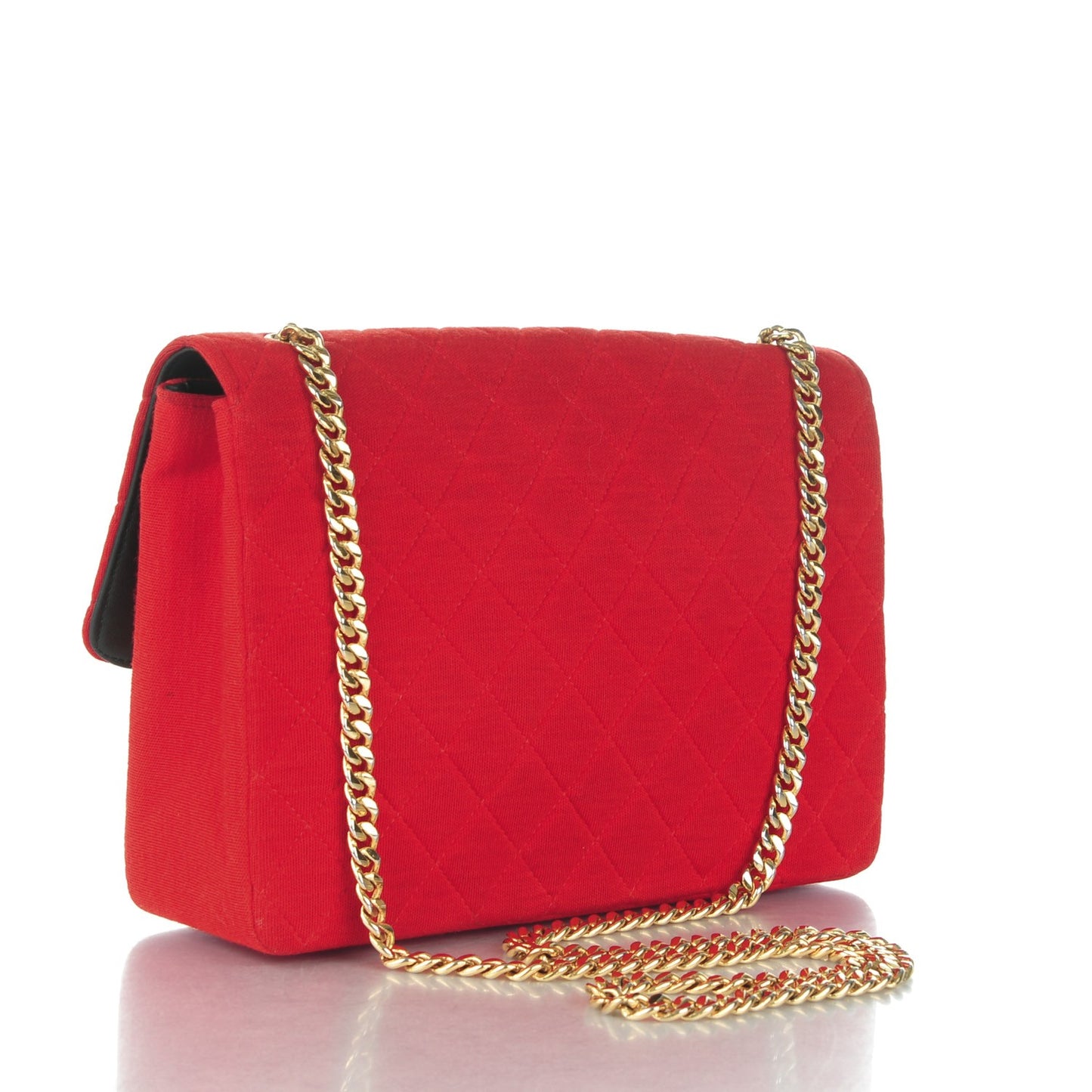 Jersey Quilted Small Single Flap Red