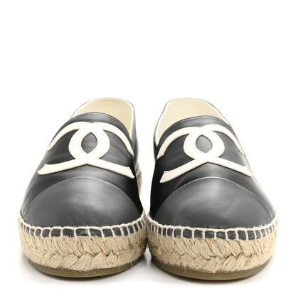 Chanel Lambskin CC Espadrilles 41 Black White Grey 3 of 10
