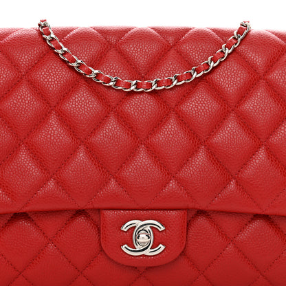 Chanel Caviar Quilted Clutch With Chain Flap Red 5 of 10