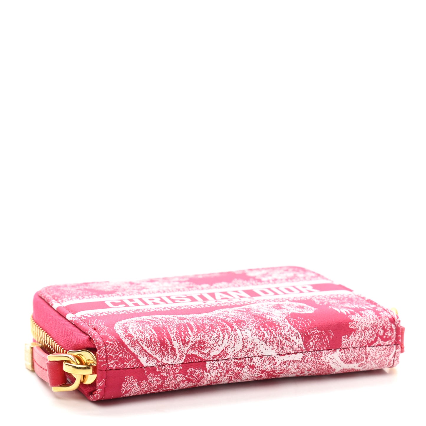 Technical Fabric Embroidered Toile De Jouy DiorTravel Detachable Card Holder Red