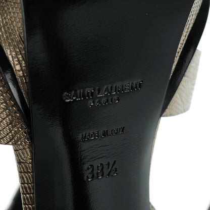 Saint Laurent Calfskin Lizard Embossed Tribute 105 Platform Sandals 38.5 Topas 6 of 7