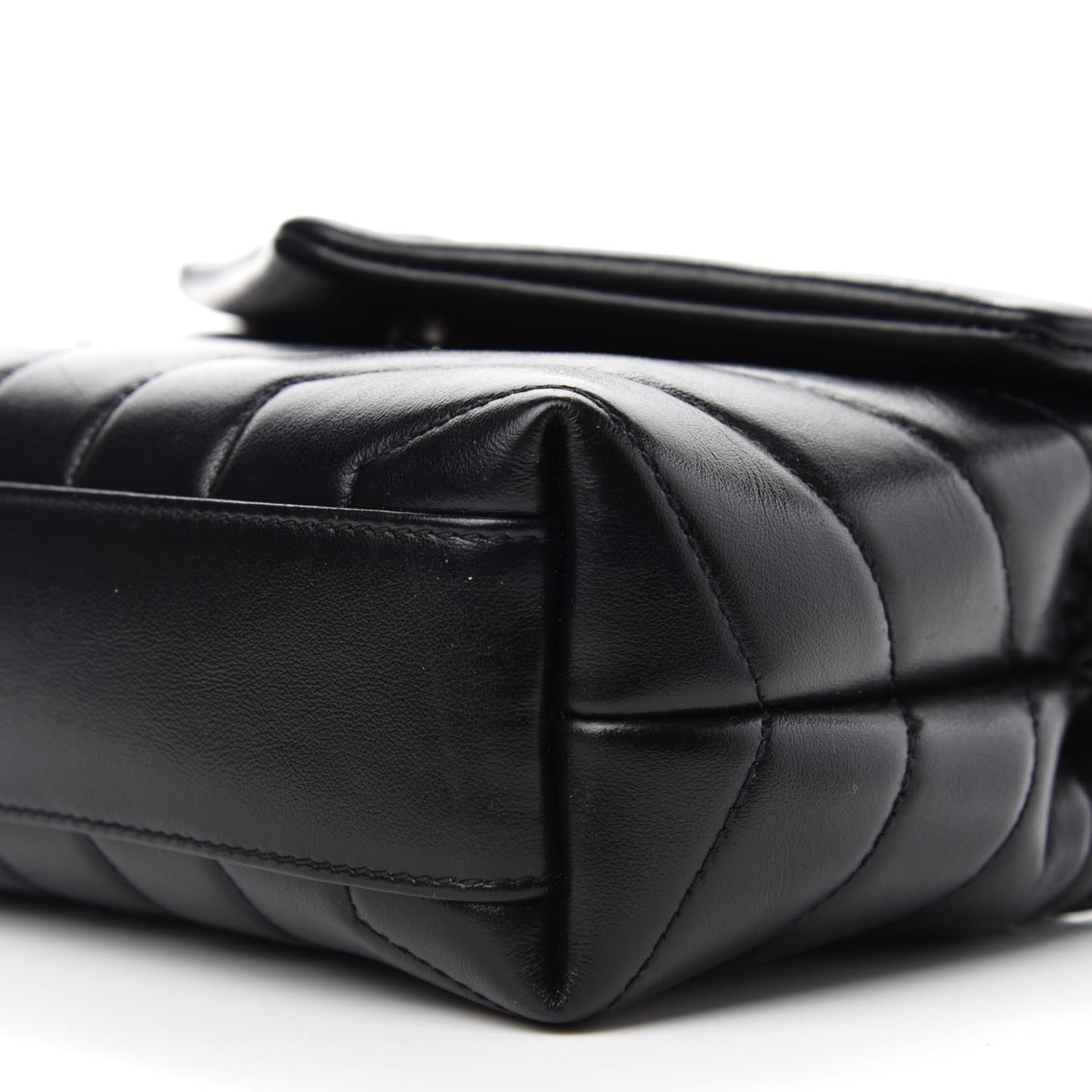 Calfskin Y Quilted Monogram Toy Loulou Crossbody Bag Black