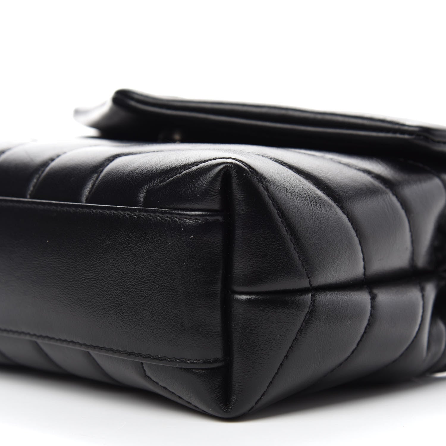 Saint Laurent Calfskin Y Quilted Monogram Toy Loulou Crossbody Bag Black 11 of 14