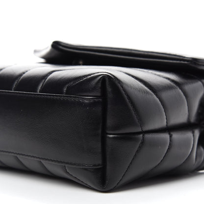 Saint Laurent Calfskin Y Quilted Monogram Toy Loulou Crossbody Bag Black 11 of 14