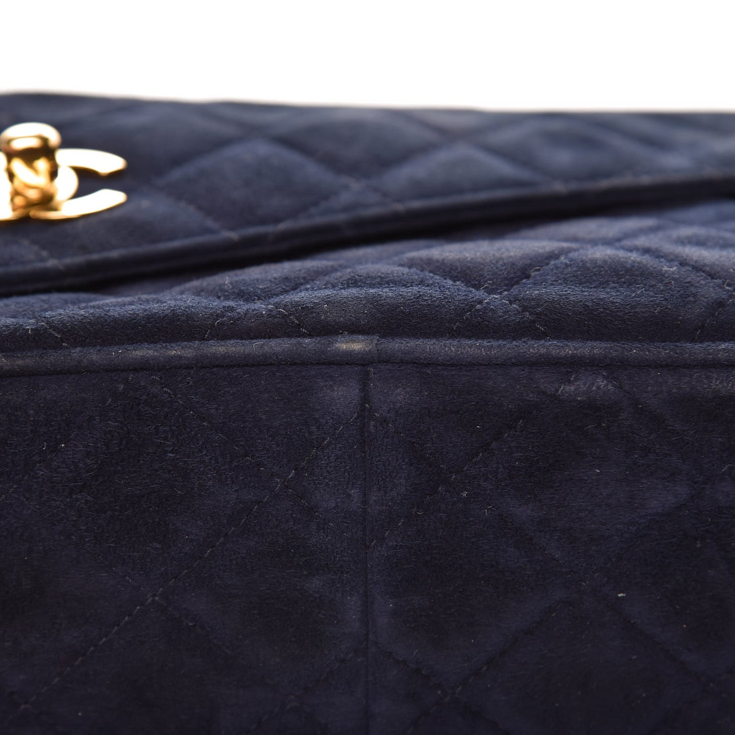Suede Quilted CC Tassel Camera Case Navy