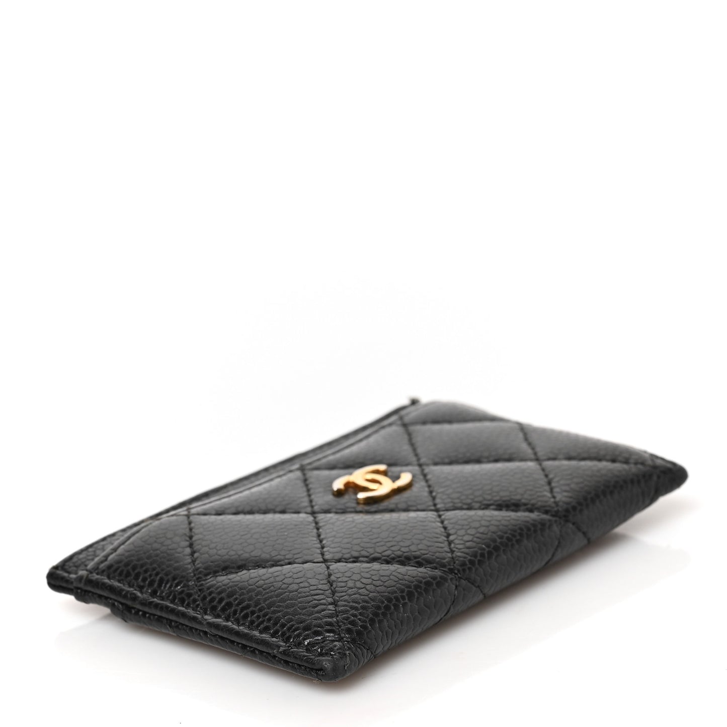 Caviar Quilted Card Holder Black