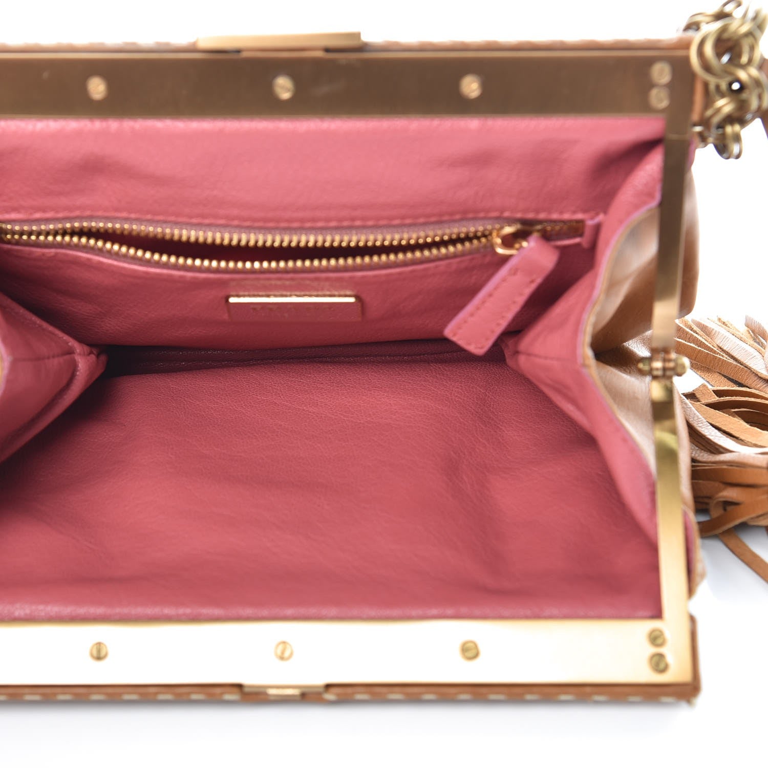Prada Soft Calf Tassel Chain Bag Naturale 5 of 9