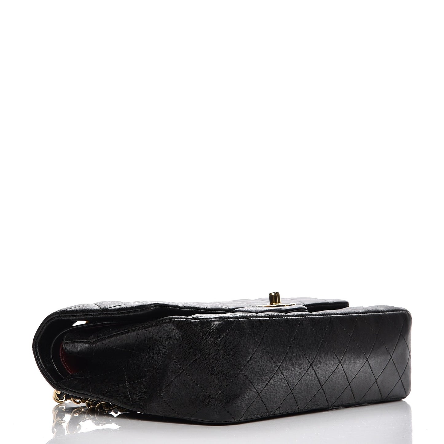 Lambskin Quilted Medium Double Flap Black