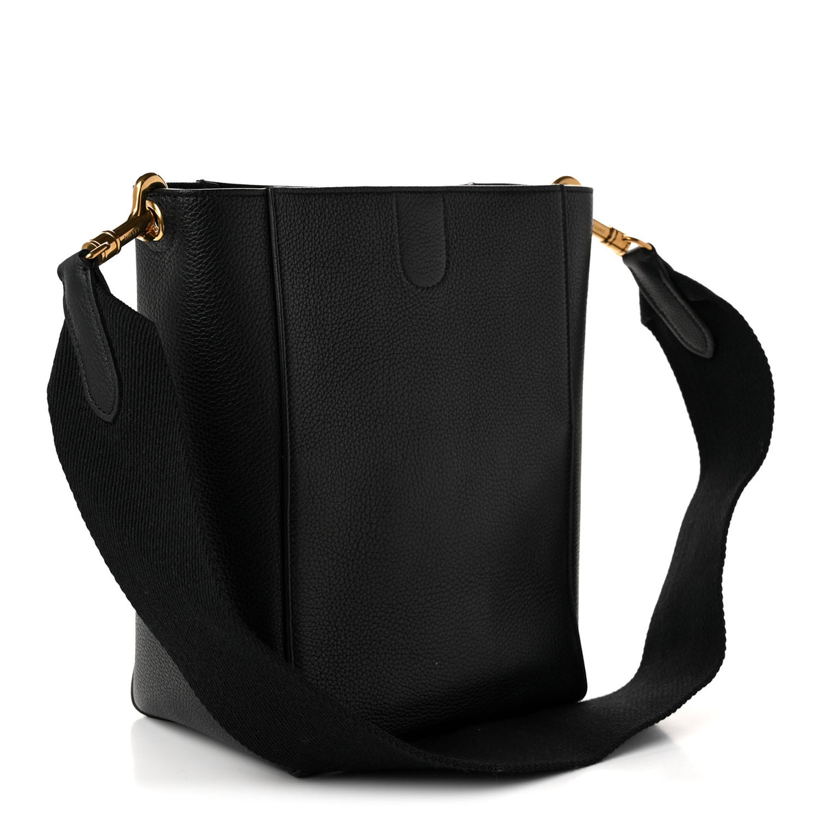 Soft Grained Calfskin Small Sangle Bucket Bag Black