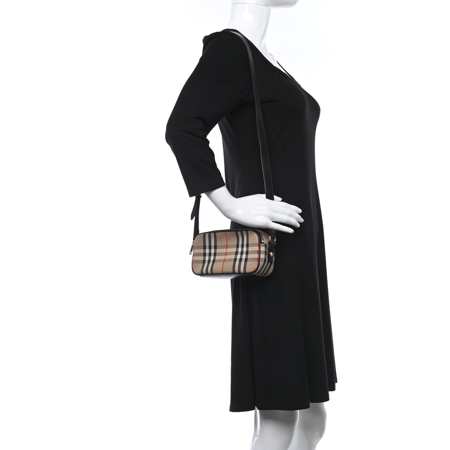 Calfskin Vintage Check Micro Camera Bag Archive Beige