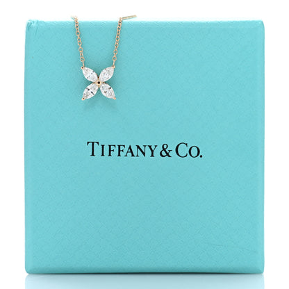 Tiffany 18K Rose Gold Diamond Medium Victoria Necklace 5 of 5