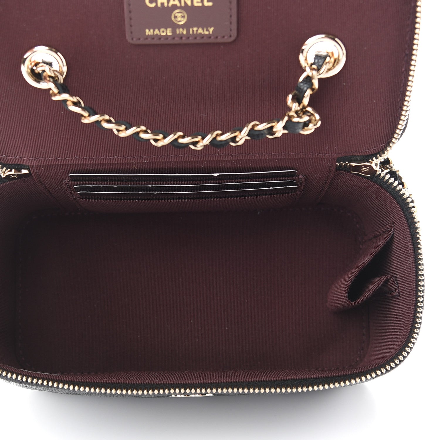 Chanel Caviar Quilted Small Vanity Case With Chain Black 5 of 9