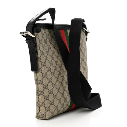 Gucci GG Supreme Monogram Web Messenger Bag Black 3 of 15