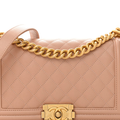 Chanel Caviar Quilted Medium Boy Flap Beige 8 of 10