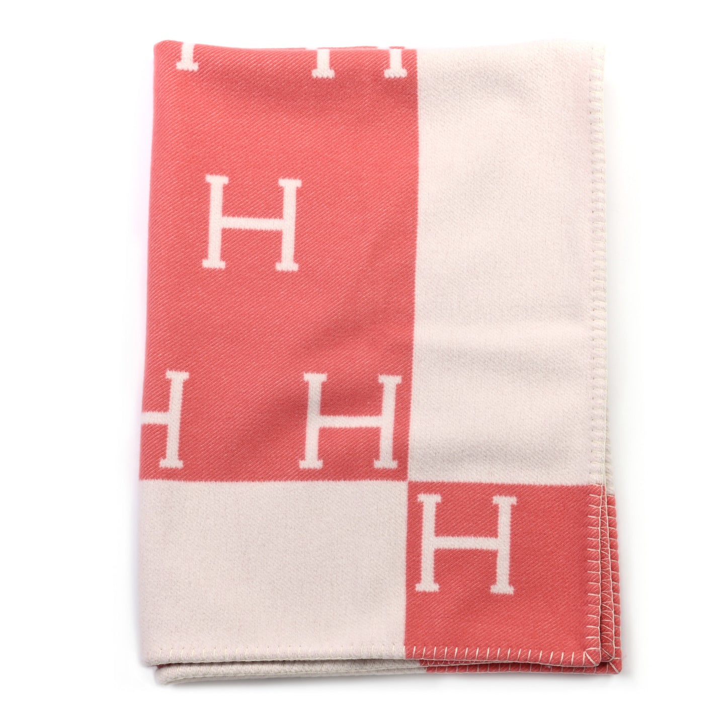 Wool Cashmere Avalon Baby Blanket Rose Airelle White
