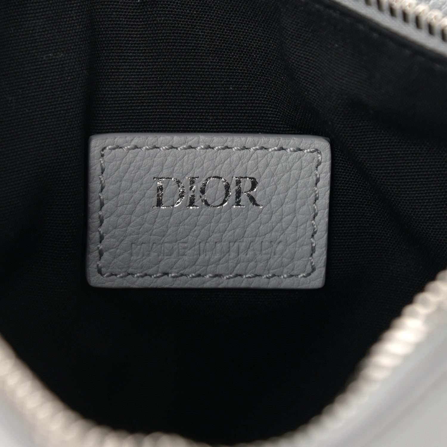 Christian Dior Grained Calfskin Mens Mini Saddle Bag Gray 6 of 9