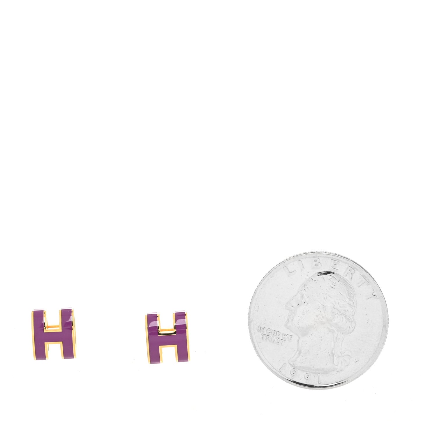 Gold Lacquered Mini Pop H Earrings Anemone