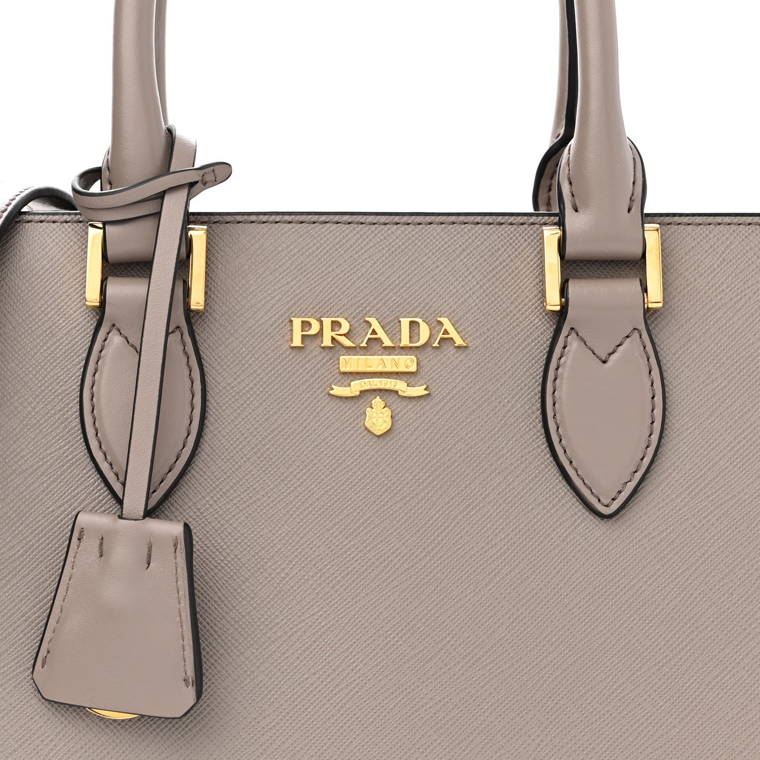 Prada Saffiano Soft Calfskin Small Zippered Tote Argilla 9 of 11