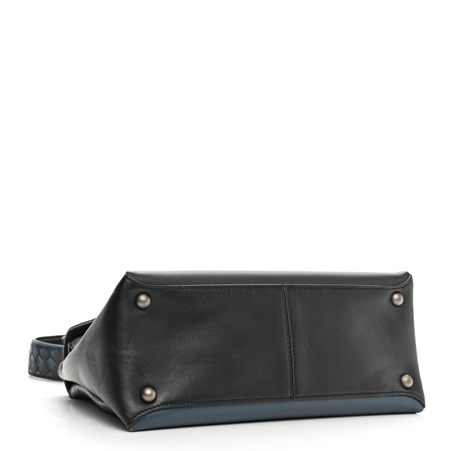 Bottega Veneta Nappa Small Bicolor Piazza Bag Ferro Gray Denim 4 of 11
