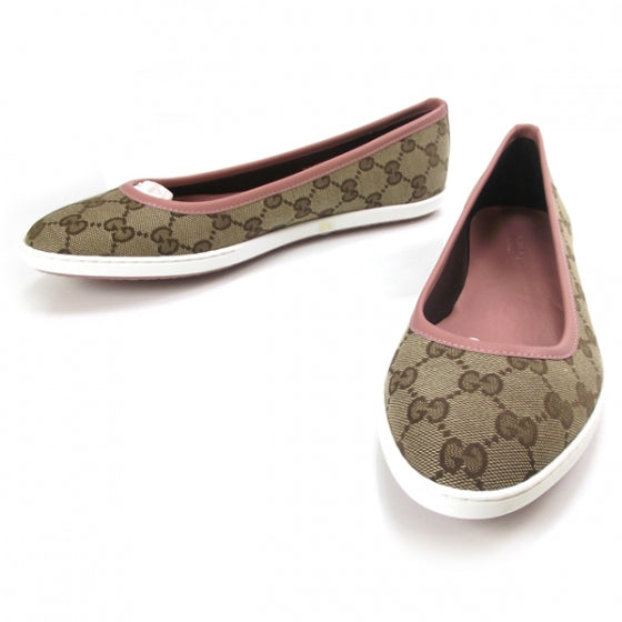 Gucci Monogram Ballet Flats 37.5 Pink 1 of 10