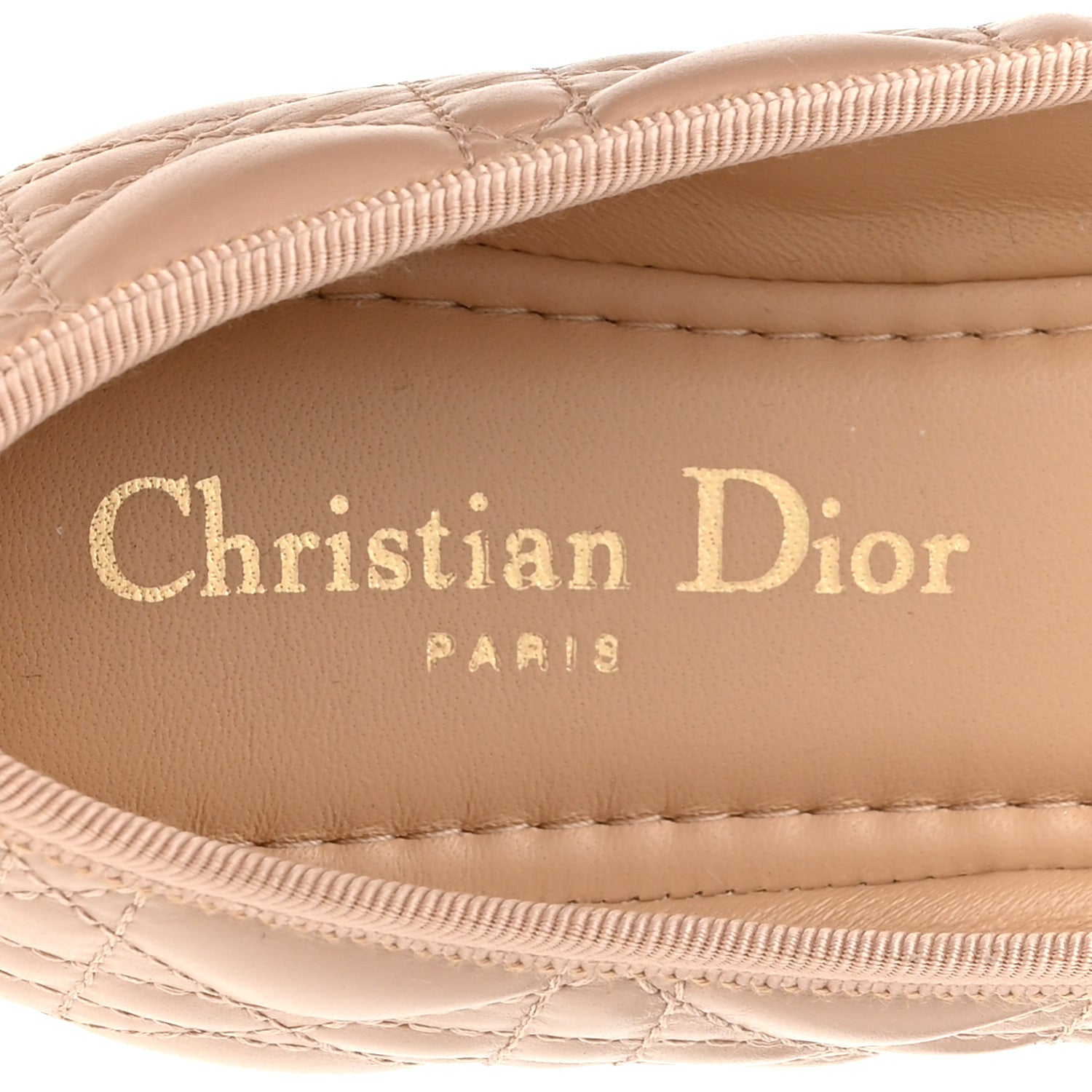 Christian Dior Calfskin Cannage Pearl Bow Ballet Flats 39 Nude 7 of 10
