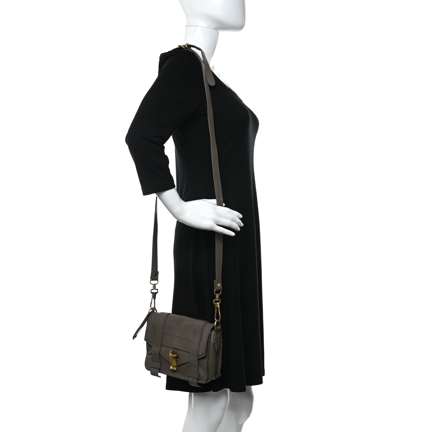 Proenza Schouler Lambskin PS1 Mini Pouch Messenger Smoke 2 of 8