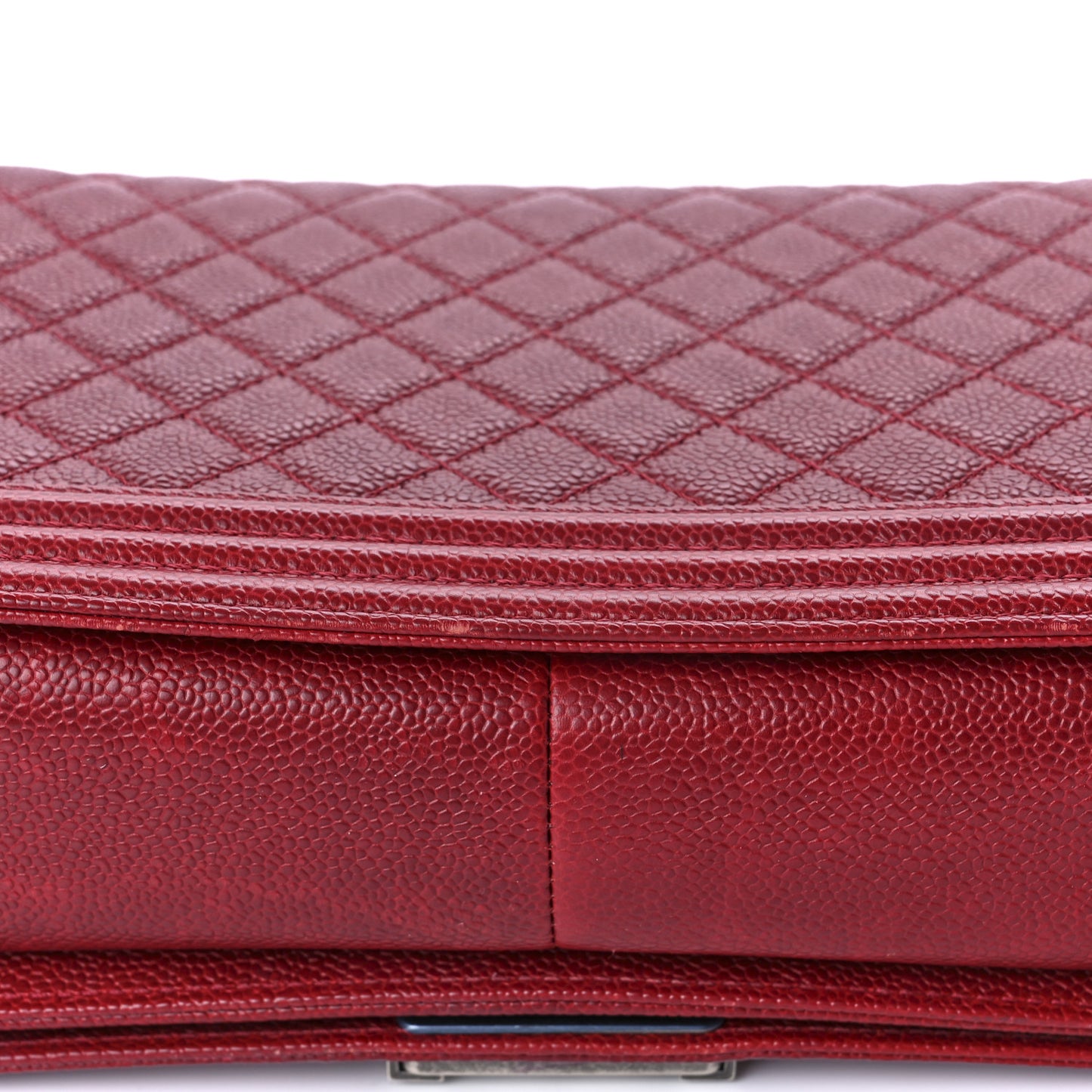 Caviar Quilted New Medium Boy Flap Dark Red