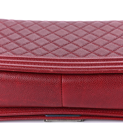 Chanel Caviar Quilted New Medium Boy Flap Dark Red 10 of 11