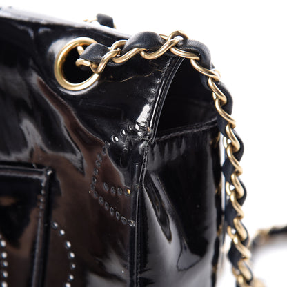 Chanel Patent Perforated Camellia Medium Single Flap Black 17 of 20