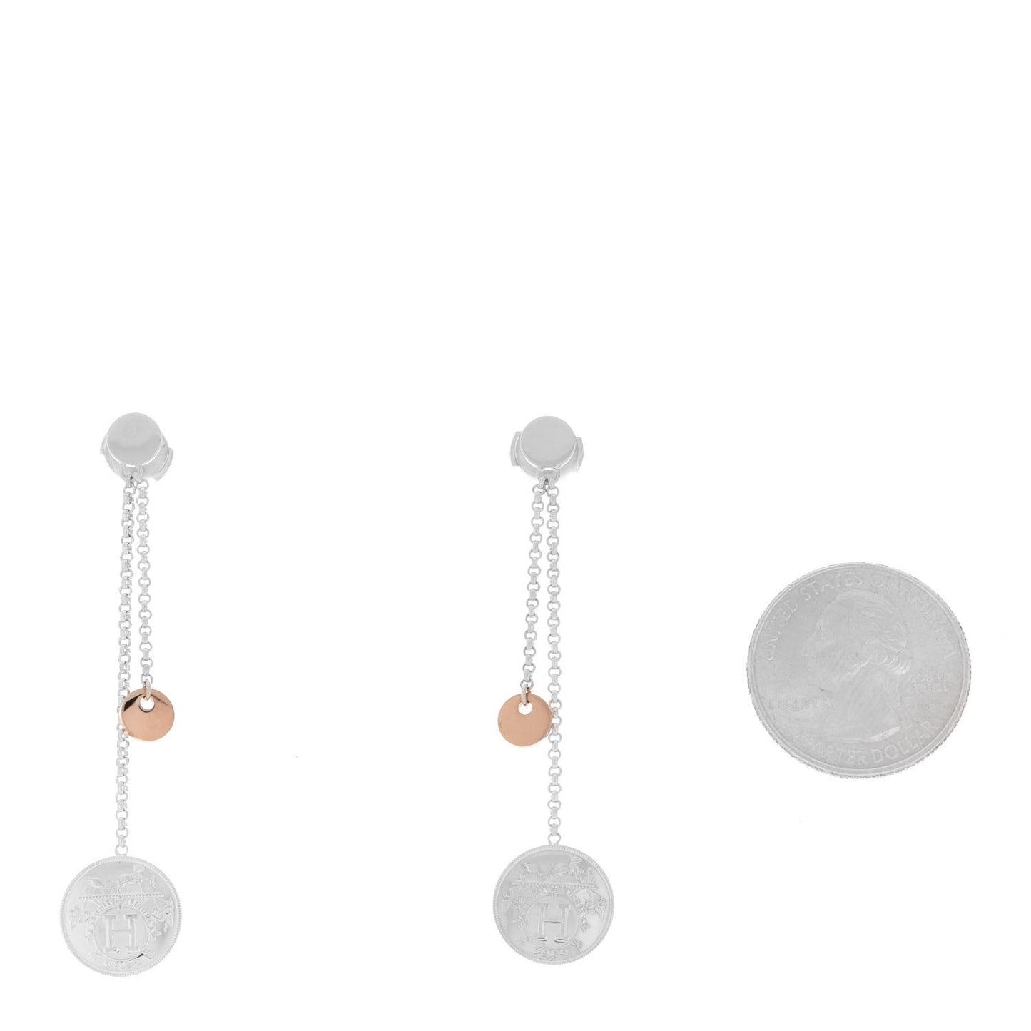 Sterling Silver 18K Rose Gold PM Ex-Libris Earrings