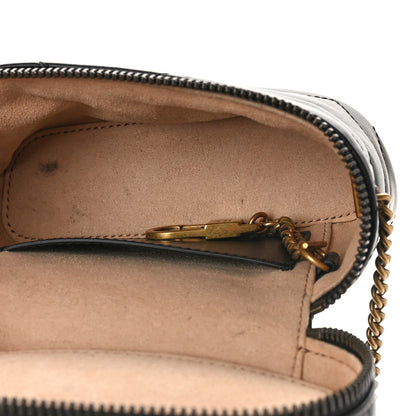 Gucci Calfskin Matelasse Chevron Mini GG Marmont Top Handle Bag Black 5 of 11