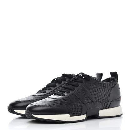Hermes Calfskin Perforated Mens Starter Sneakers 45.5 Black 3 of 12