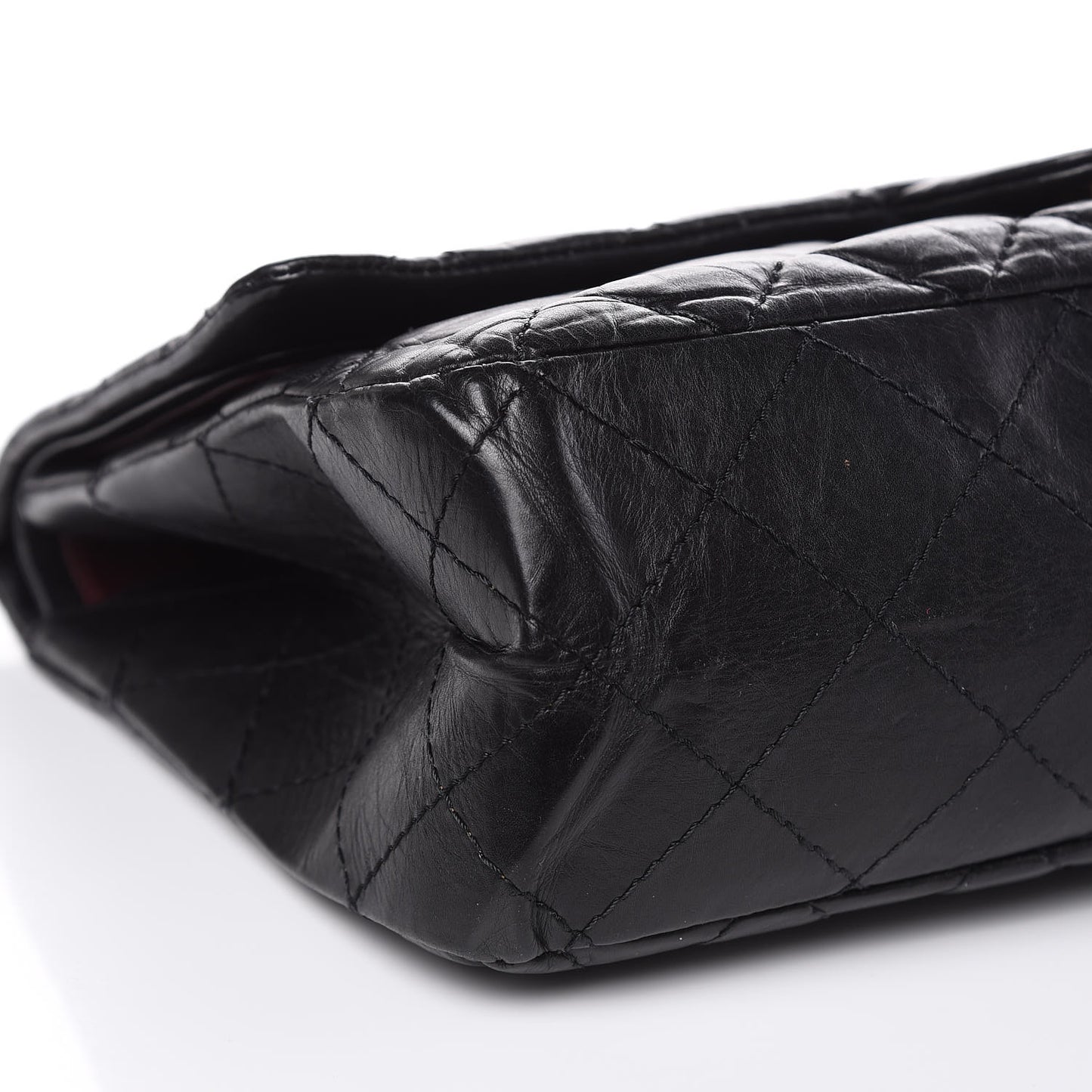 Aged Calfskin Quilted 2.55 Reissue 227 Flap Black
