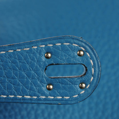 Hermes Taurillon Clemence Lindy 30 Blue Jean 7 of 19