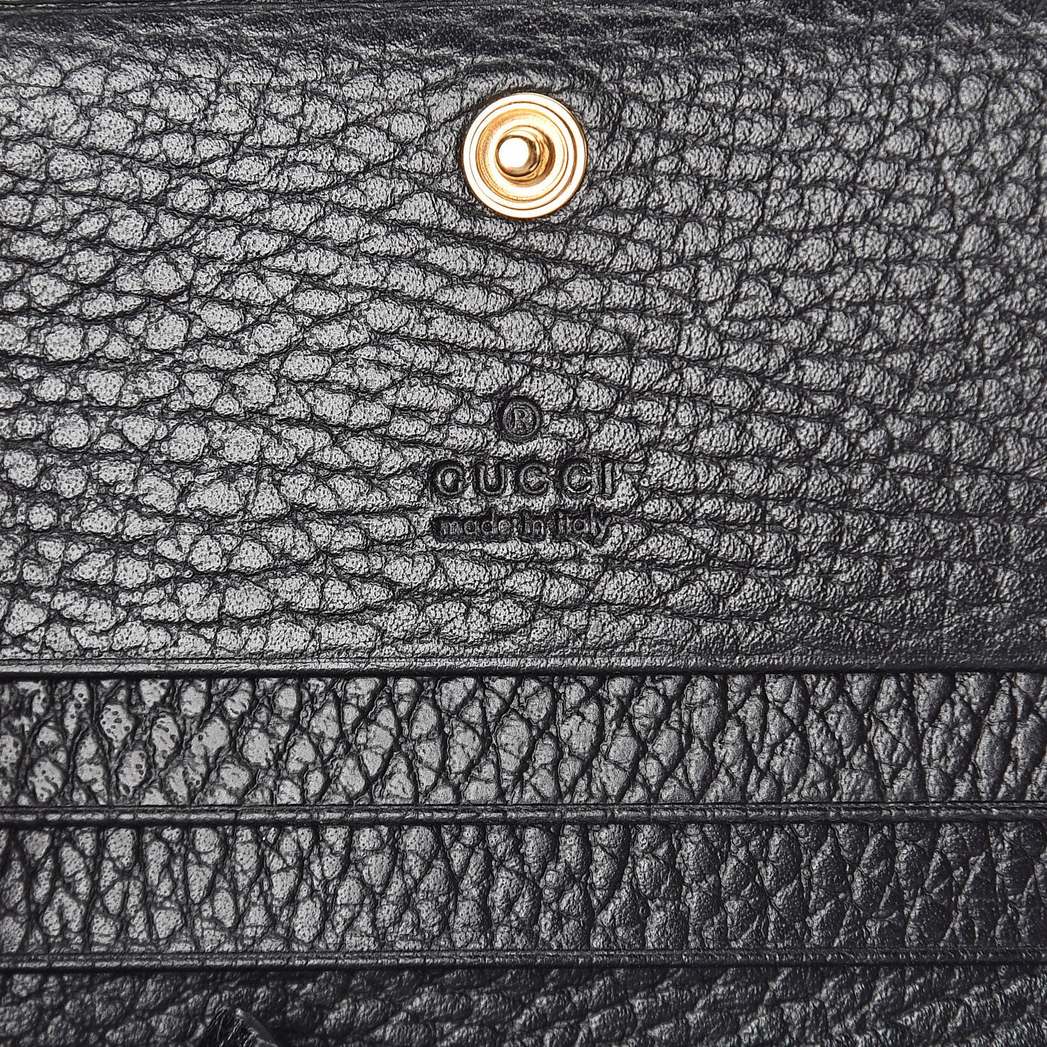 Gucci Pebbled Calfskin GG Marmont Card Case Black 6 of 7