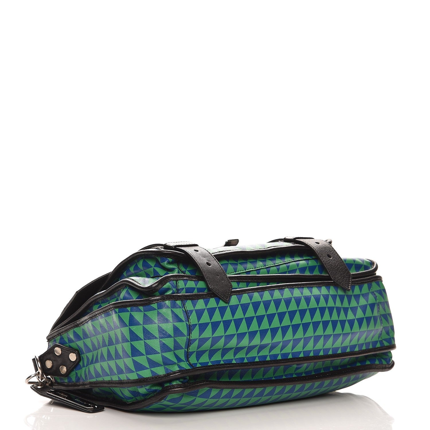 Proenza Schouler Calfskin Triangle Print Medium PS1 Satchel Blue Green 5 of 9