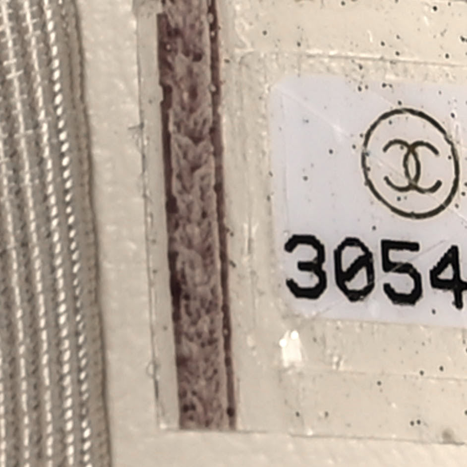 Calfskin Quilted Mini Crystal Pearls Rectangular Flap White