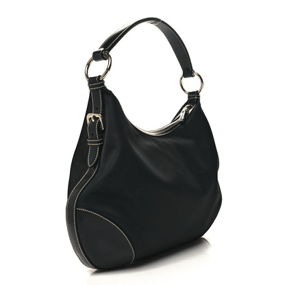 Prada Tessuto Nylon Saffiano Hobo Black 3 of 11