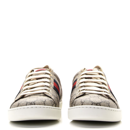 Gucci GG Supreme Monogram Womens Ace Low-Top Sneaker 38 Beige 3 of 10